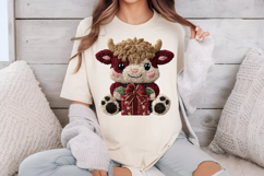 Crochet Christmas Highland Cow Sublimation Product Image 3