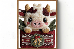 Crochet Christmas Highland Cow Sublimation Product Image 4