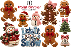 Crochet Christmas PNG, Crochet Yarn Christmas PNG Product Image 1