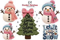 Crochet Christmas PNG, Crochet Yarn Christmas Product Image 1