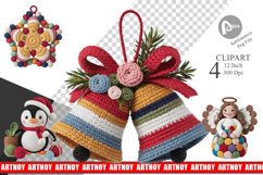 Crochet Christmas Clipart Product Image 1