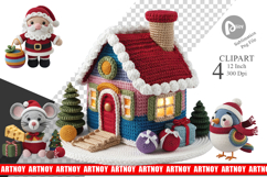 Crochet Christmas Clipart Product Image 1