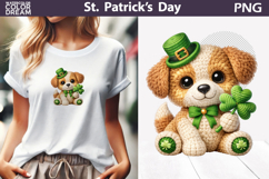 St. Patrick's Day Clipart | Crochet Dog Clover Sublimation Product Image 1