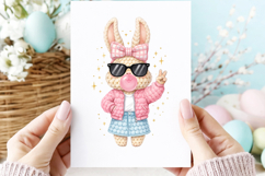 Crochet Easter Bunny Blowing Bubble PNG Product Image 2