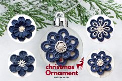 Crochet Flower Ornament Circle Christmas Tree Decorate Product Image 1