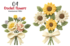 Crochet Flowers PNG Product Image 1