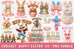 Crochet Happy Easter PNG Bundle Product Image 1