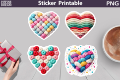 Crochet Heart Sticker | Valentine Sticker Printable Product Image 1