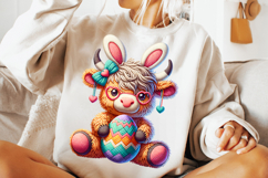 crochet yarn easter png, highland cow png, faux yarn easter png, easter highland cow png, yarn texture easter png, crochet highland cow png, happy easter png, easter sublimation png, spring cow png, printable easter png