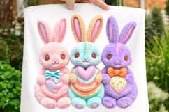 Crochet Latch Hook Easter Bunny PNG, Faux Yarn Happy Easter Product Image 1