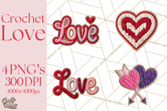 Yarn Valentine Clipart for Crafts, Crochet Hearts Clip Art Product Image 1
