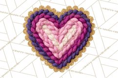 Yarn Valentine Clipart for Crafts, Crochet Hearts Clip Art Product Image 4