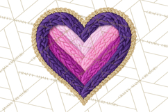 Yarn Valentine Clipart for Crafts, Crochet Hearts Clip Art Product Image 2