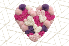 Yarn Valentine Clipart for Crafts, Crochet Hearts Clip Art Product Image 4