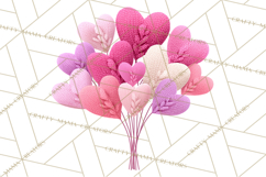 Yarn Valentine Clipart for Crafts, Crochet Hearts Clip Art Product Image 4