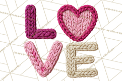 Yarn Valentine Clipart for Crafts, Crochet Hearts Clip Art Product Image 4