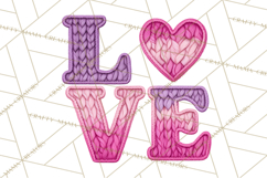 Yarn Valentine Clipart for Crafts, Crochet Hearts Clip Art Product Image 3