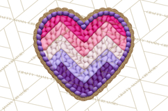 Yarn Valentine Clipart for Crafts, Crochet Hearts Clip Art Product Image 2