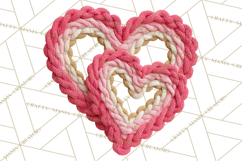 Yarn Valentine Clipart for Crafts, Crochet Hearts Clip Art Product Image 2