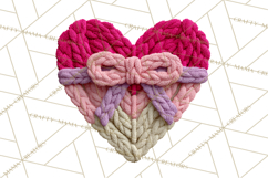 Yarn Valentine Clipart for Crafts, Crochet Hearts Clip Art Product Image 4
