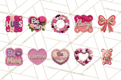 Yarn Valentine Clipart for Crafts, Crochet Hearts Clip Art Product Image 3
