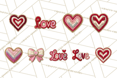 Yarn Valentine Clipart for Crafts, Crochet Hearts Clip Art Product Image 2