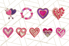 Yarn Valentine Clipart for Crafts, Crochet Hearts Clip Art Product Image 9