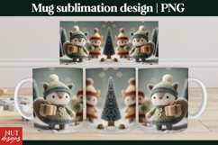 Cute Christmas Mug Crochet Woodland Mug 15oz mug wrap Product Image 1