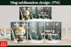 Cute Christmas Mug Cozy Crochet Baby Reindeer 15oz mug wrap Product Image 1