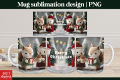 Cute Christmas Mug Crochet Woodland Mug 15oz mug wrap Product Image 1