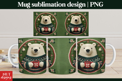 Cute Christmas Mug Cozy Christmas Crochet bear mug wrap Product Image 1