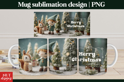 Cute Christmas Mug Cozy Crochet Squirrel &amp; Elf 15oz mug wrap Product Image 1