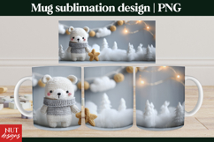 Christmas Mug Crochet Polar Bear Christmas 15oz Mug PNG Product Image 1