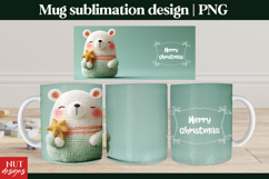 Christmas Mug Crochet Polar Bear Christmas 15oz Mug PNG Product Image 1