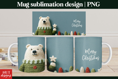 Crochet Christmas Bear Mug Wrap Christmas Mug 15oz Product Image 1