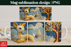 Crochet Christmas Knitted Reindeer Christmas Mug Wrap Product Image 1