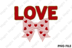 Crochet Pink Love Bow Valentine PNG Product Image 1