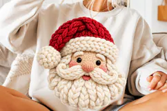 Crochet Santa PNG, Christmas Shirt Design Product Image 3