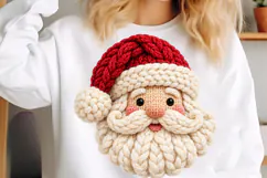 Crochet Santa PNG, Christmas Shirt Design Product Image 5