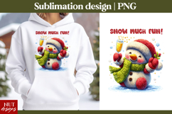 Crochet Christmas tshirt Cute Knitted Snowman Christmas mug Product Image 1