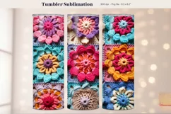Crochet Tumbler Wrap Granny Square Tumbler Sublimation 