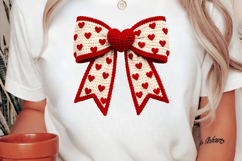 Crochet Valentine Heart Bow PNG Product Image 2