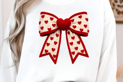 Crochet Valentine Heart Bow PNG Product Image 4