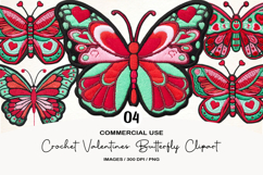 Crochet Valentines Butterfly Clipart Product Image 1