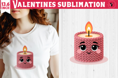 Crochet Valentine Day sublimation | Knitted candle Product Image 1