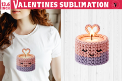 Crochet Valentine Day sublimation | Knitted candle Product Image 1