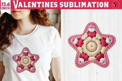Crochet Valentine Day sublimation | Knitted star Product Image 1