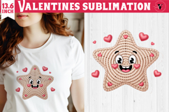 Crochet Valentine Day sublimation | Knitted star Product Image 1
