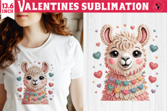 Crochet Valentines Day sublimation | Knitted lama Product Image 1