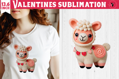Crochet Valentines Day sublimation | Knitted lama Product Image 1
